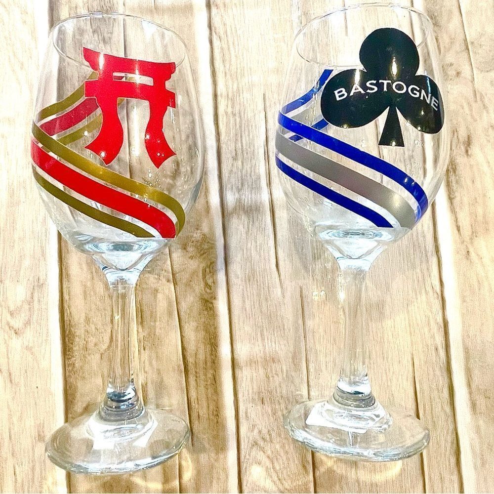 New Army 101st Airborne, Bastogne and Rakkasan Infintry Brigade Wine Glasses
